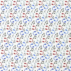 Headphones and Music Super Snuggle Flannel Fabric