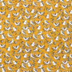 Bird On Mustard Super Snuggle Flannel Fabric