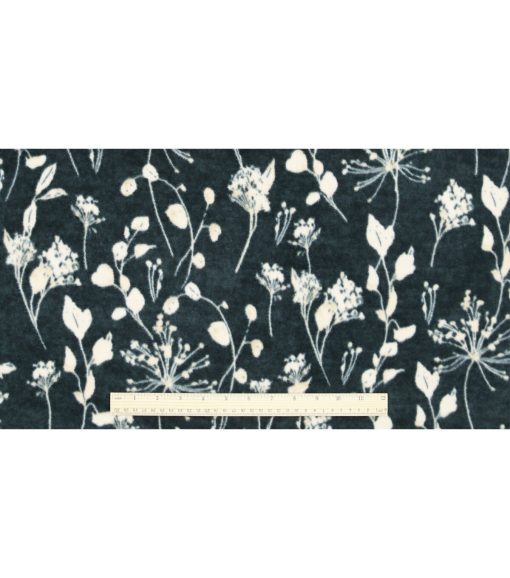 Black Floral Luxe Fleece Fabric - Image 4