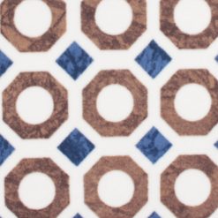 Geometric Print on White Anti Pill Fleece Fabric