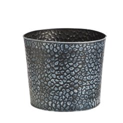 Nearly Natural 11.5 Embossed Tin Bucket With Pebble Pattern