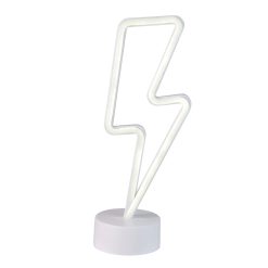 Northlight 11.5 White Battery Operated Neon LED Lightening Bolt Light