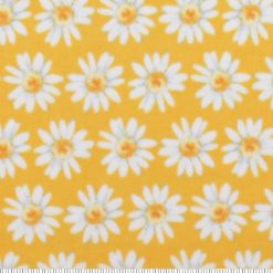 Daisies on Yellow Anti Pill Fleece Fabric