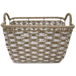16.5 x 11 Paper Woven Basket With Handles by Place   Time