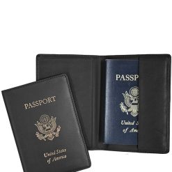 Leather Foil-Stamped RFID Blocking Passport Jacket
