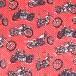 Motorcycles on Metal Grating Anti Pill Fleece Fabric