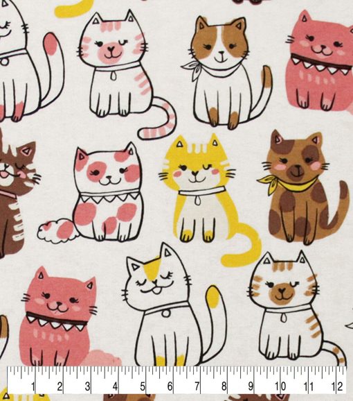 Cute Cats Super Snuggle Flannel Fabric - Image 3
