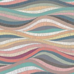 RoomMates 18 x 18  Multicolor Mosaic Waves Peel   Stick Wallpaper