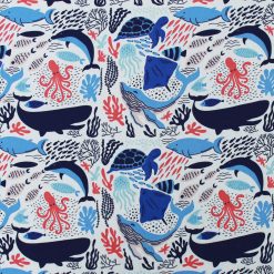 Bright Sea Life Super Snuggle Flannel Fabric