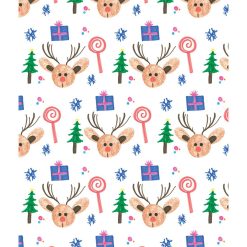 St. Jude Patients Presents   Deer on White Christmas Cotton Fabric