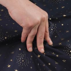 Gold Stars On Navy Dew Drop Patriotic Cotton Fabric