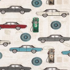 Vintage Cars Super Snuggle Flannel Fabric