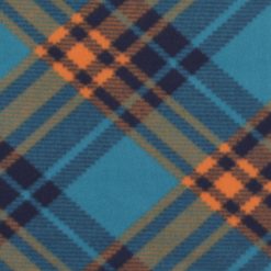 Teal Orange Bias Plaid Blizzard Fleece Fabric