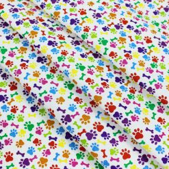 White Paw Novelty Prints Cotton Fabric