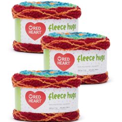 Red Heart Fleece Hugs 415yds Worsted Polyester Yarn 3 Bundle