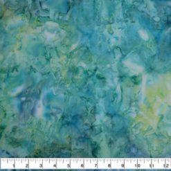 Blue Green Tie Dye Batik Cotton Fabric