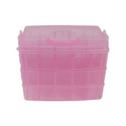 Everything Mary 10 Pink 30 Compartment Stackable Plastic Storage Box
