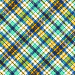 Green Blue Yellow Textured Bias Plaid Super Snuggle Flannel Fabric