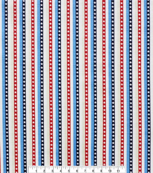Star Stripe Patriotic Cotton Fabric - Image 2