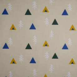 Camping on Tan Quilt Cotton Fabric by Quilter s Showcase