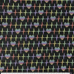 Heart Beat Rainbow Super Snuggle Flannel Fabric