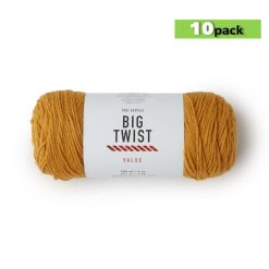10pk Solid Mustard Medium Weight Acrylic 380yd Value Yarn by Big Twist