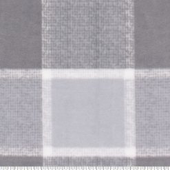 Gray Large Plaid Anti Pill Fleece Fabric