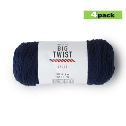 4pk Solid Navy Blue Medium Weight Acrylic 380yd Value Yarn by Big Twist