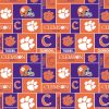 Clemson University Tigers Fleece Fabric Block