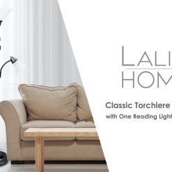 All The Rages Floor Lamp with Reading Light and Marble Glass Shades