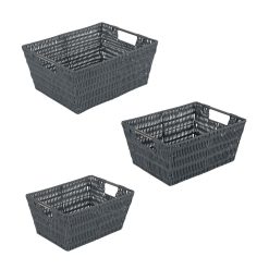 Simplify 3pk Rattan Storage Baskets