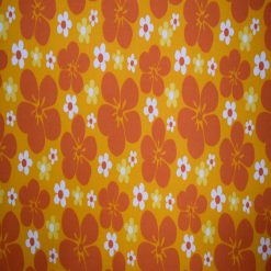 Orange   White Floral Quilt Cotton Fabric by Quilter s Showcase