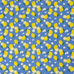 SINGER Lemons on Blue Novelty Cotton Fabric