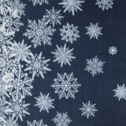 White Snowflakes on Blue Gradient Anti Pill Fleece Fabric