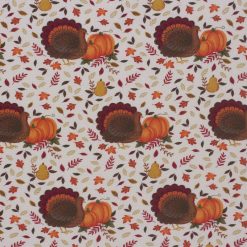 Turkeys   Pumpkins Harvest Cotton Fabric