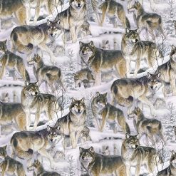 David Textiles Wolves In The Snow Novelty Cotton Fabric