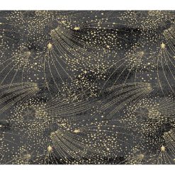Celestial Stars Black Quilt Metallic Cotton Fabric by Keepsake Calico