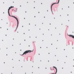 Cute Dino Blizzard Prints Fleece Fabric