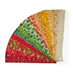 2.5 x 42 Winter Wishes Batik Christmas Cotton Fabric Roll 40ct