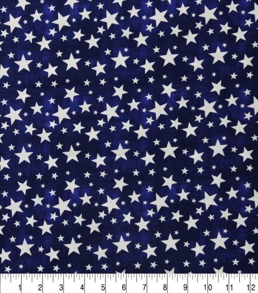 Stars on Navy Patriotic Cotton Fabric - Image 2