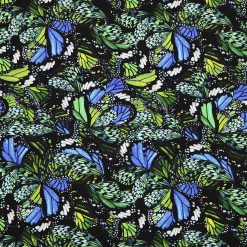 Butterfly Wings on Black Super Snuggle Flannel Fabric