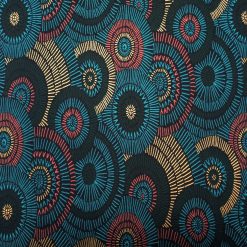 Dark Teal Overlap Circles Quilt Cotton Fabric by Quilter s Showcase