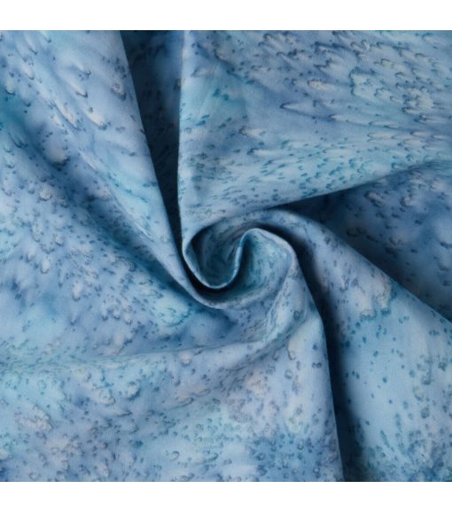Light Blue Batik Cotton Fabric - Image 4