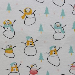 Pastel Snowmen   Trees Super Snuggle Christmas Flannel Fabric