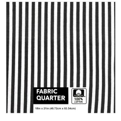 18 x 21 Black Stripes Cotton Fabric Quarter 1pc by Keepsake Calico