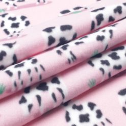 Standing Cows on Pink Blizzard Fleece Fabric