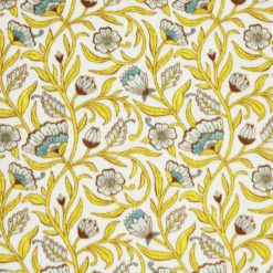 Yellow Scrolly Anti Pill Plush Fleece Fabric
