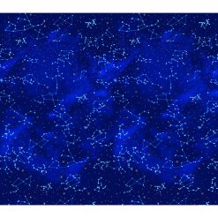 Star Constellations Metallicallic Novelty Metallic Cotton Fabric