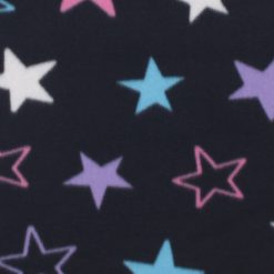 Stars on Black Blizzard Fleece Fabric