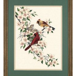 Dimensions 11 x 15 Cardinals In Dogwood Crewel Embroidery Kit